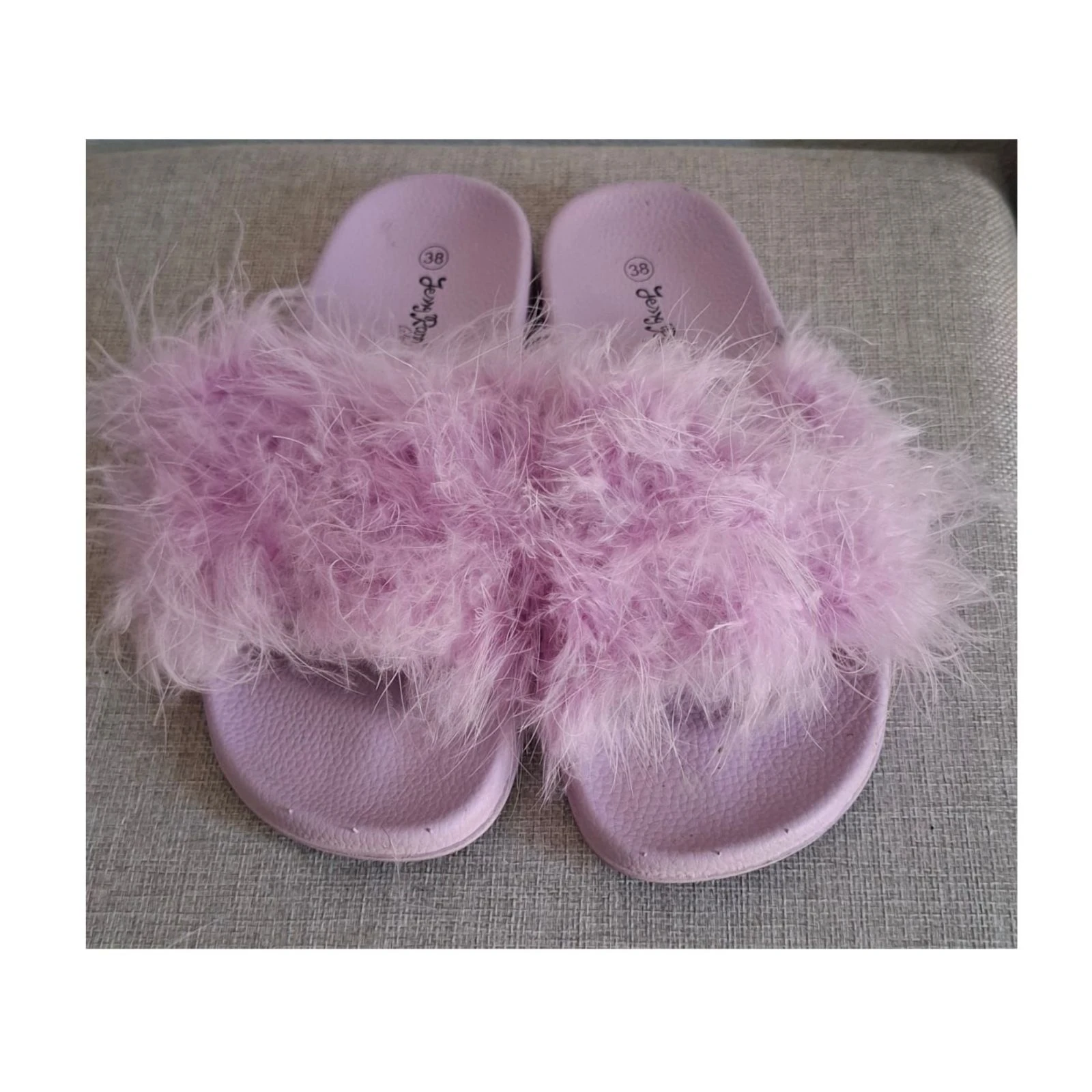 Sandalias lilas con Pelo limite edition Y2K